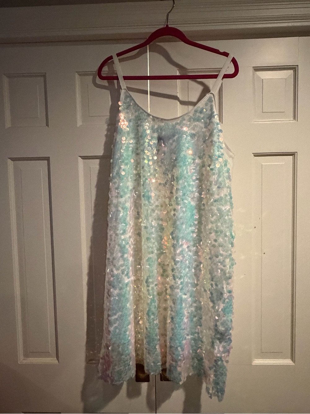 torrid Pastel Iridescent Sequin Spaghetti-Strap Mini Dress